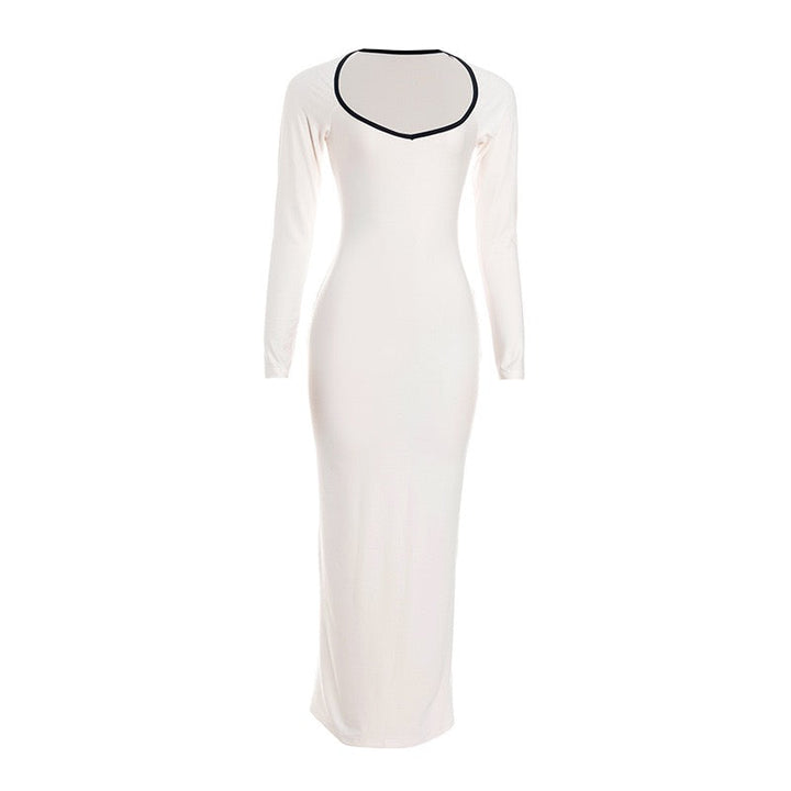 Fitted maxi dress with shaping fabric - Kim
