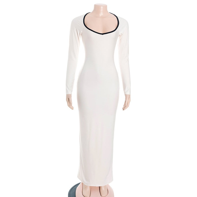 Fitted maxi dress with shaping fabric - Kim