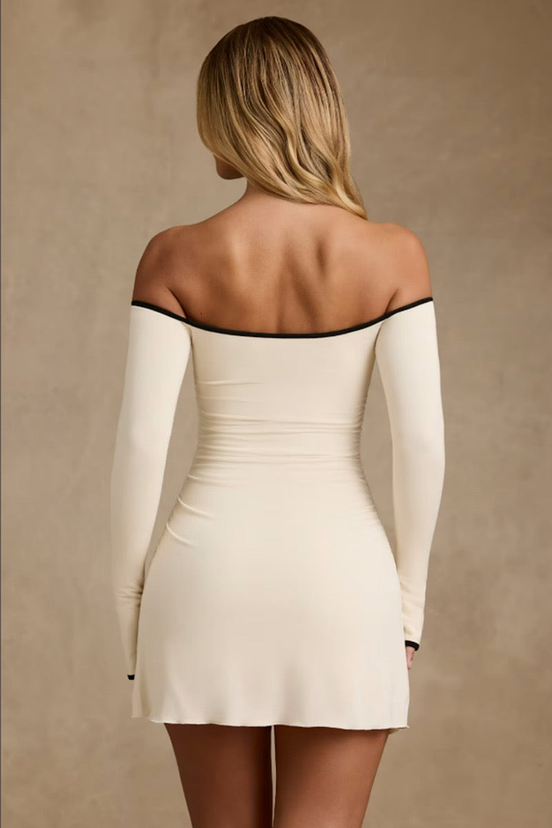 Fitted mini dress with shaping fabric - NIA
