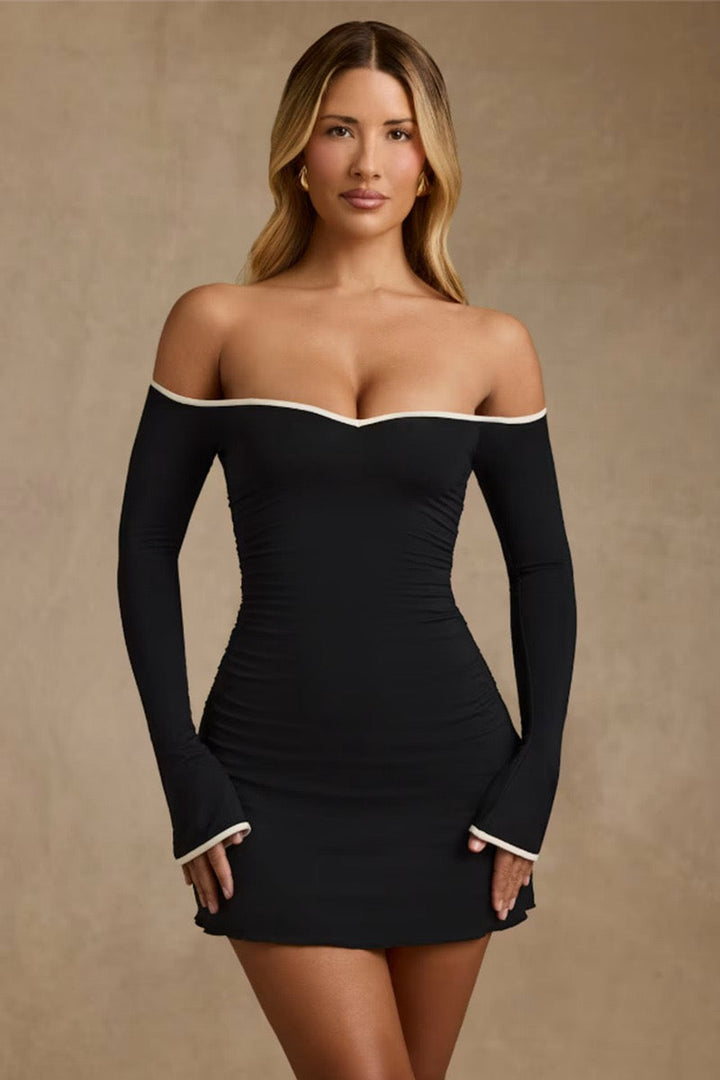 Fitted mini dress with shaping fabric - NIA