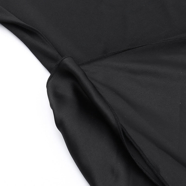 Elegant maxi dress with one-shoulder design and satin decoration - Floren