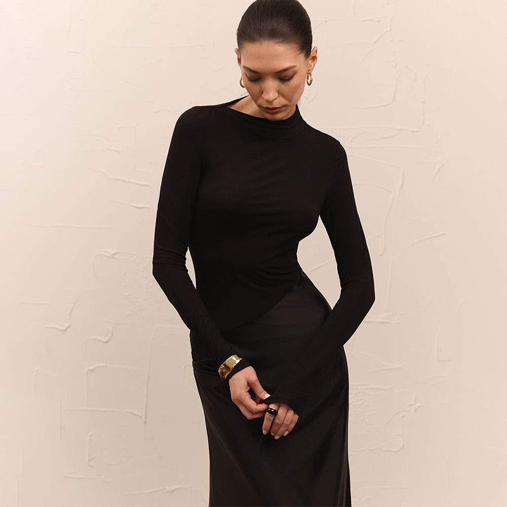 Maxi dress with satin design - Shiri