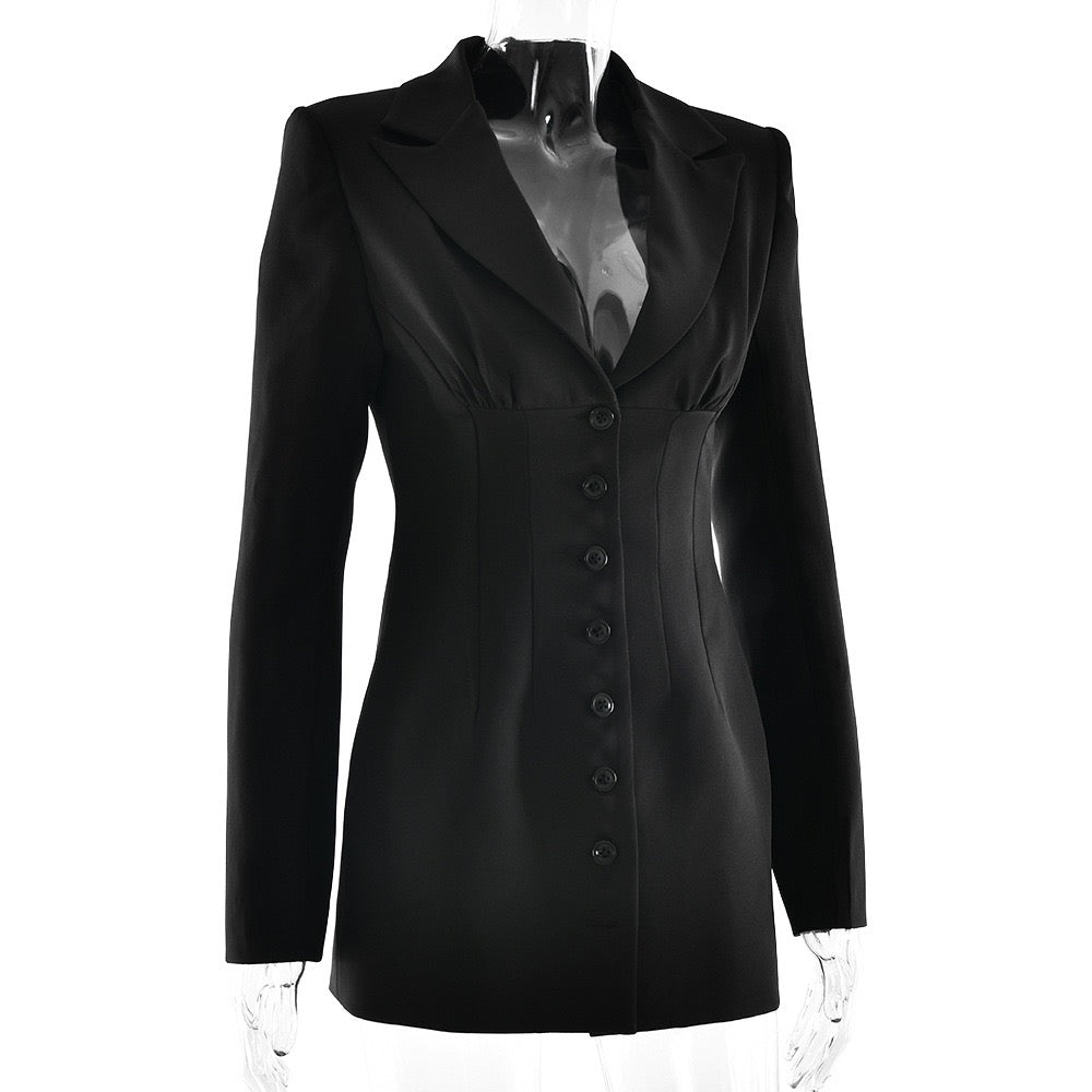 Tailored mini dress with button design - Maxi