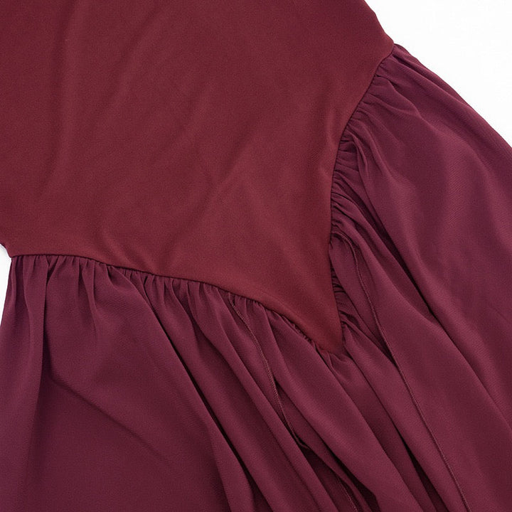 Maxi chiffon dress with bodysuit design and deep slits - JULIAN