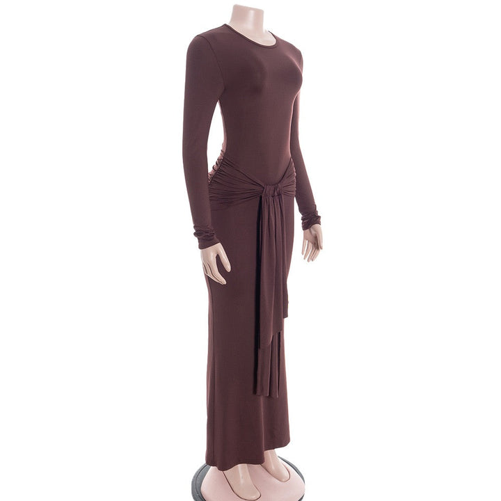 Maxi dress with ruching design - ROS
