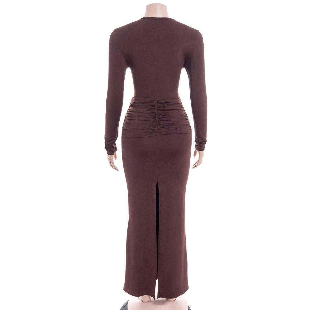 Maxi dress with ruching design - ROS