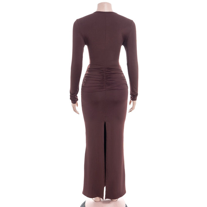 Maxi dress with ruching design - ROS