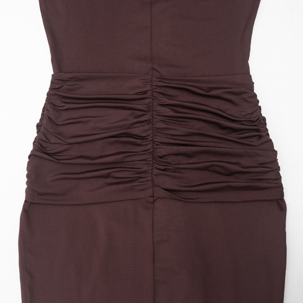 Maxi dress with ruching design - ROS