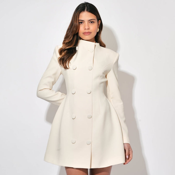 Tailored mini blazer dress with button design - NINA