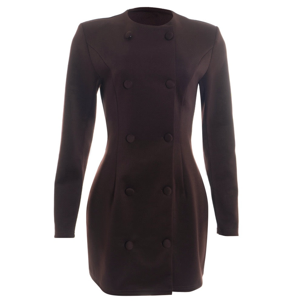 Tailored mini blazer dress with button design - NINA