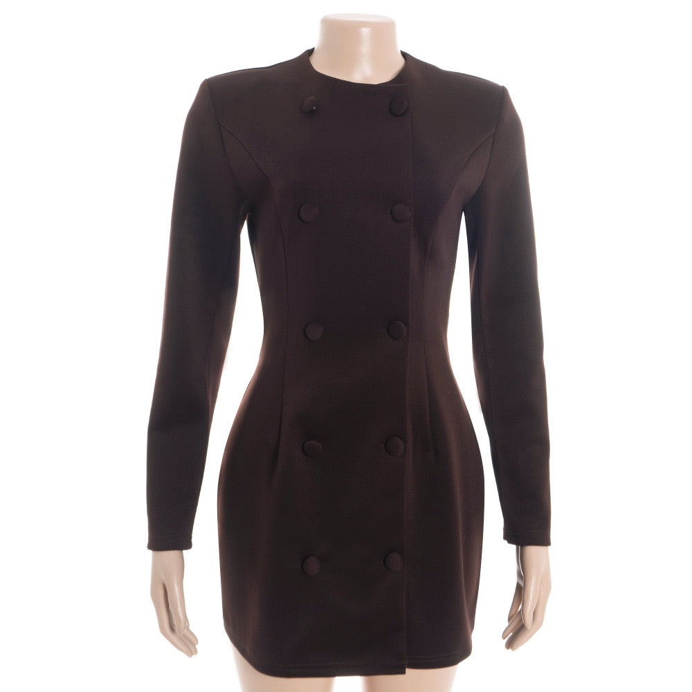 Tailored mini blazer dress with button design - NINA