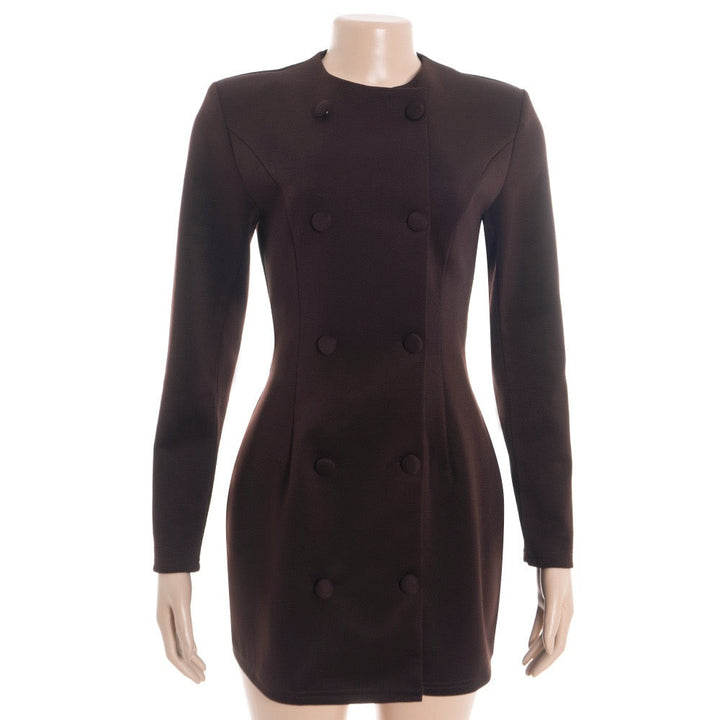 Tailored mini blazer dress with button design - NINA