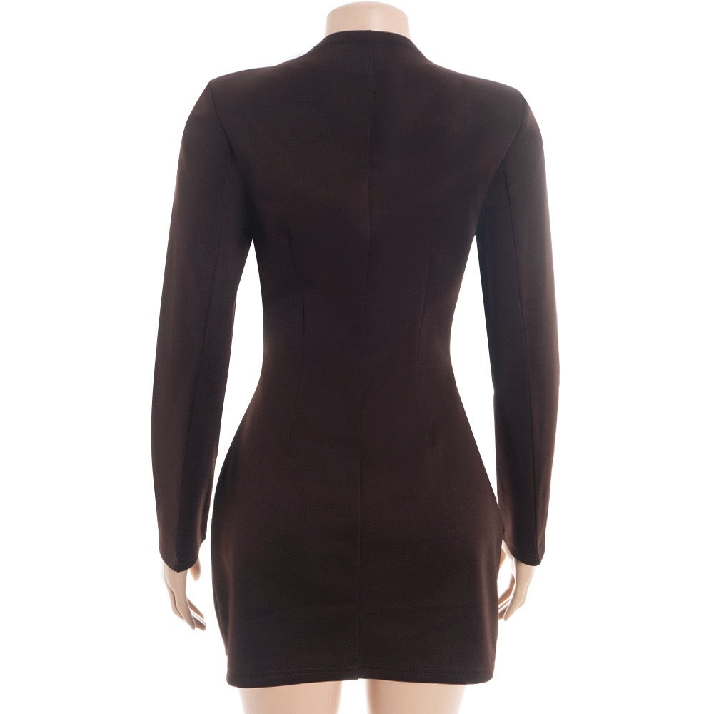 Tailored mini blazer dress with button design - NINA