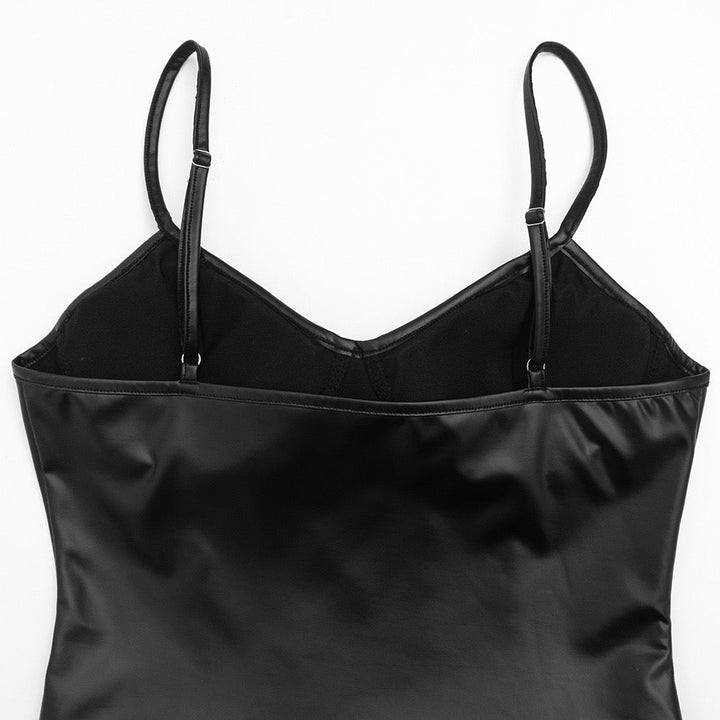 Mini faux leather dress with ruching and pleats - RAYN