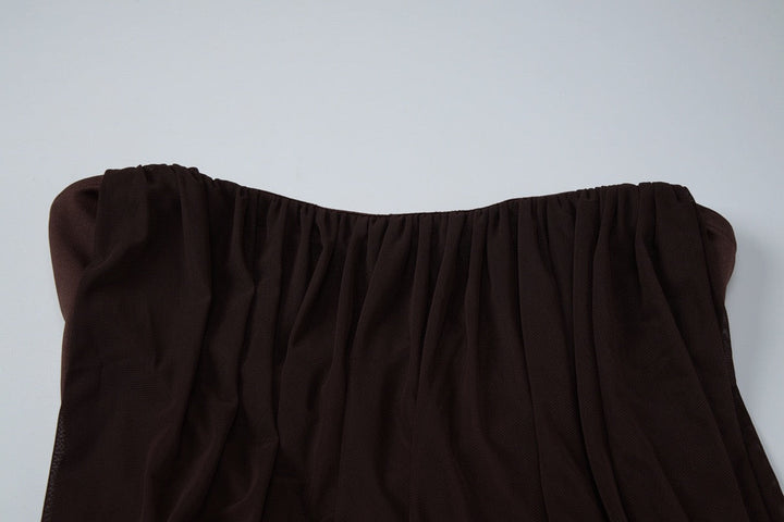 Strapless maxi dress with pleat detailing – Ronili