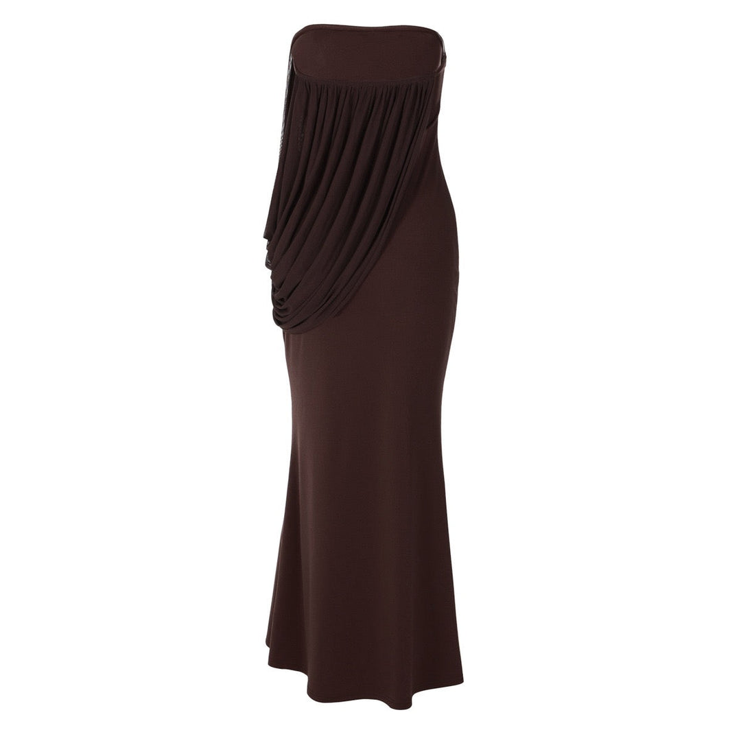 Strapless maxi dress with pleat detailing – Ronili