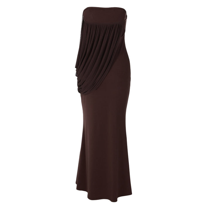 Strapless maxi dress with pleat detailing – Ronili
