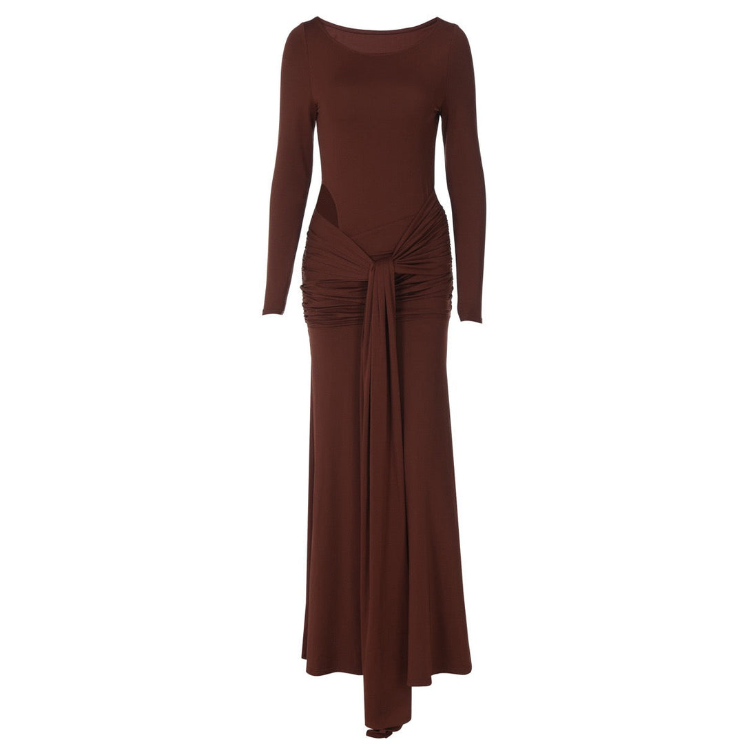 Maxi dress with tie and opening design - Elior