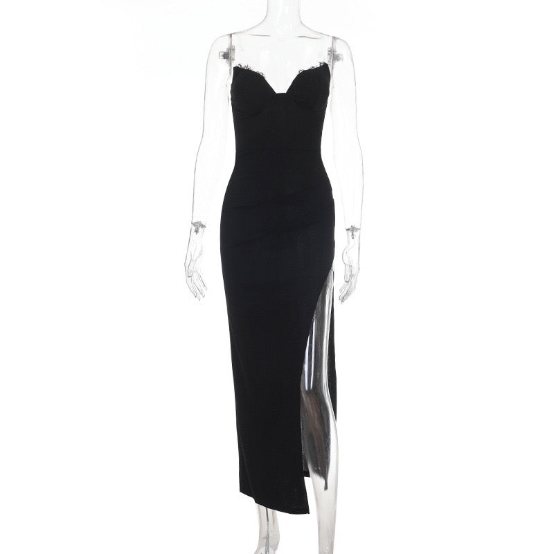 Strapless maxi dress with a slit – Aria