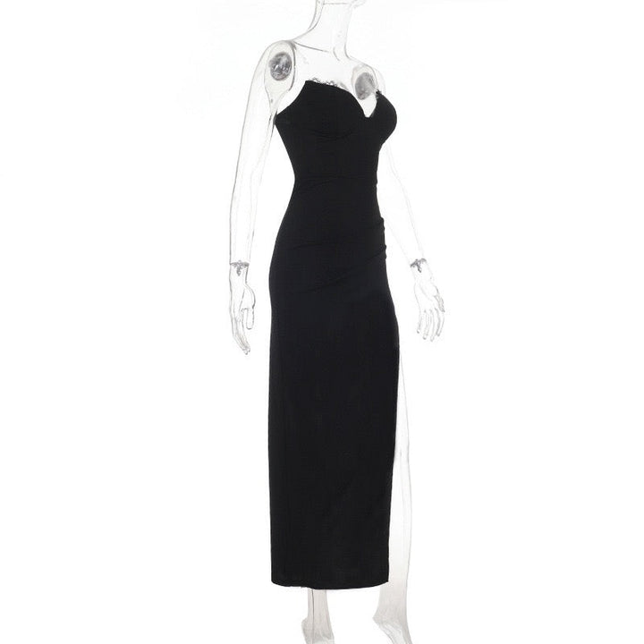 Strapless maxi dress with a slit – Aria