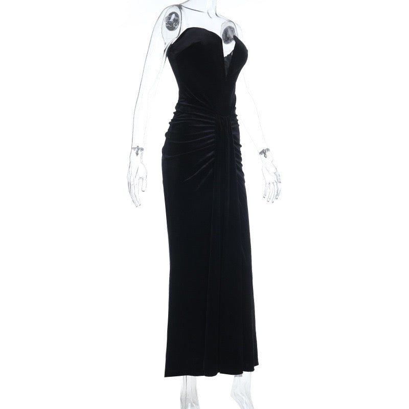 Strapless velvet maxi dress – Aria