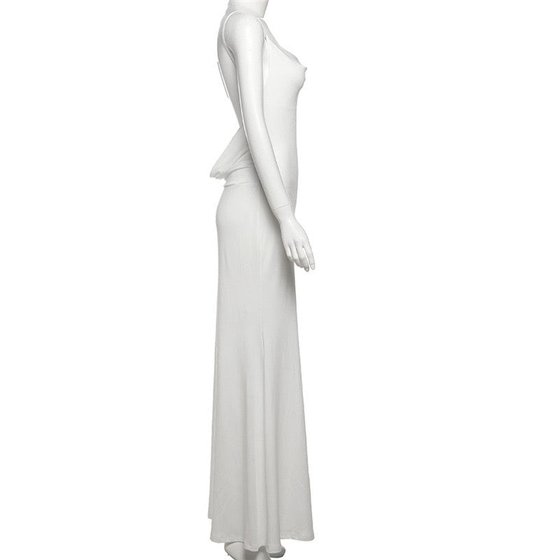 Maxi dress with lace decoration design - Lin