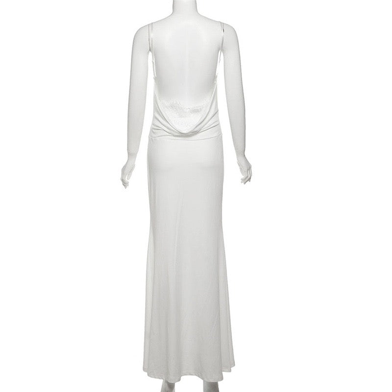 Maxi dress with lace decoration design - Lin