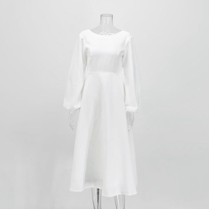 A-line midi satin dress - Hivera