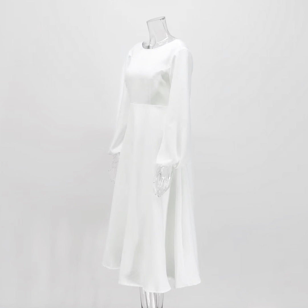 A-line midi satin dress - Hivera