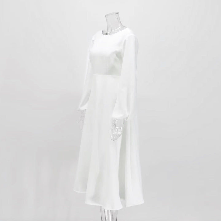 A-line midi satin dress - Hivera
