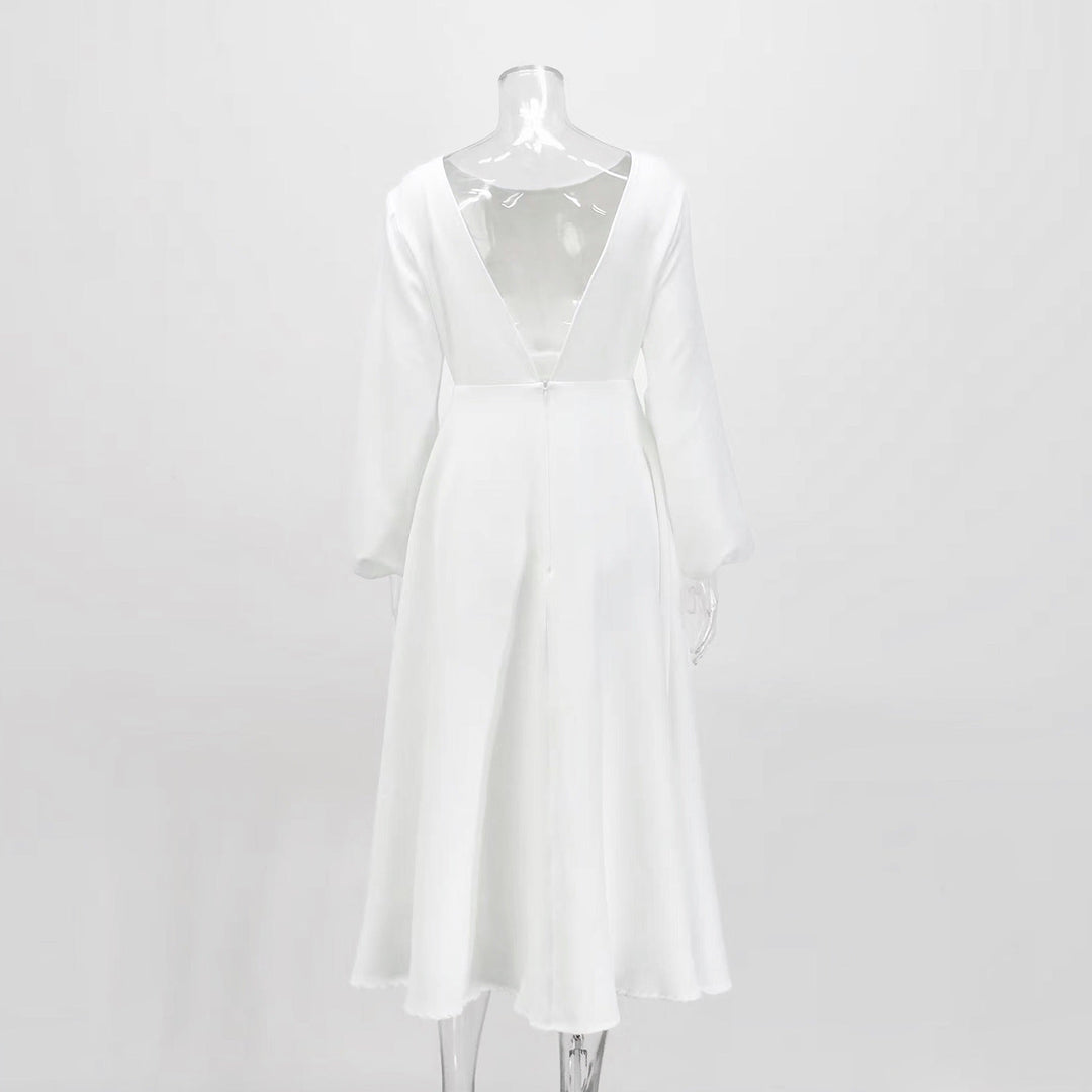 A-line midi satin dress - Hivera