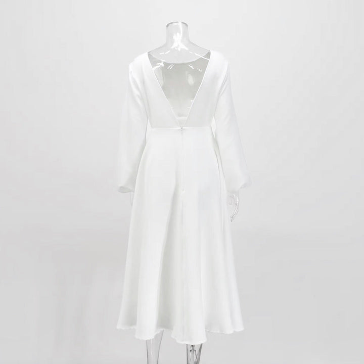 A-line midi satin dress - Hivera