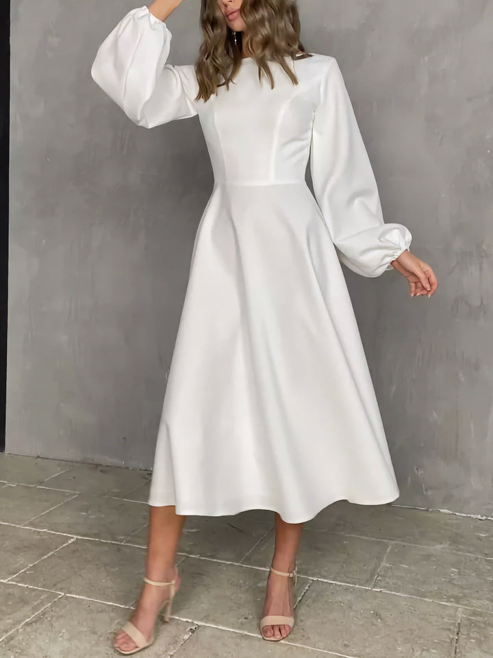 A-line midi satin dress - Hivera