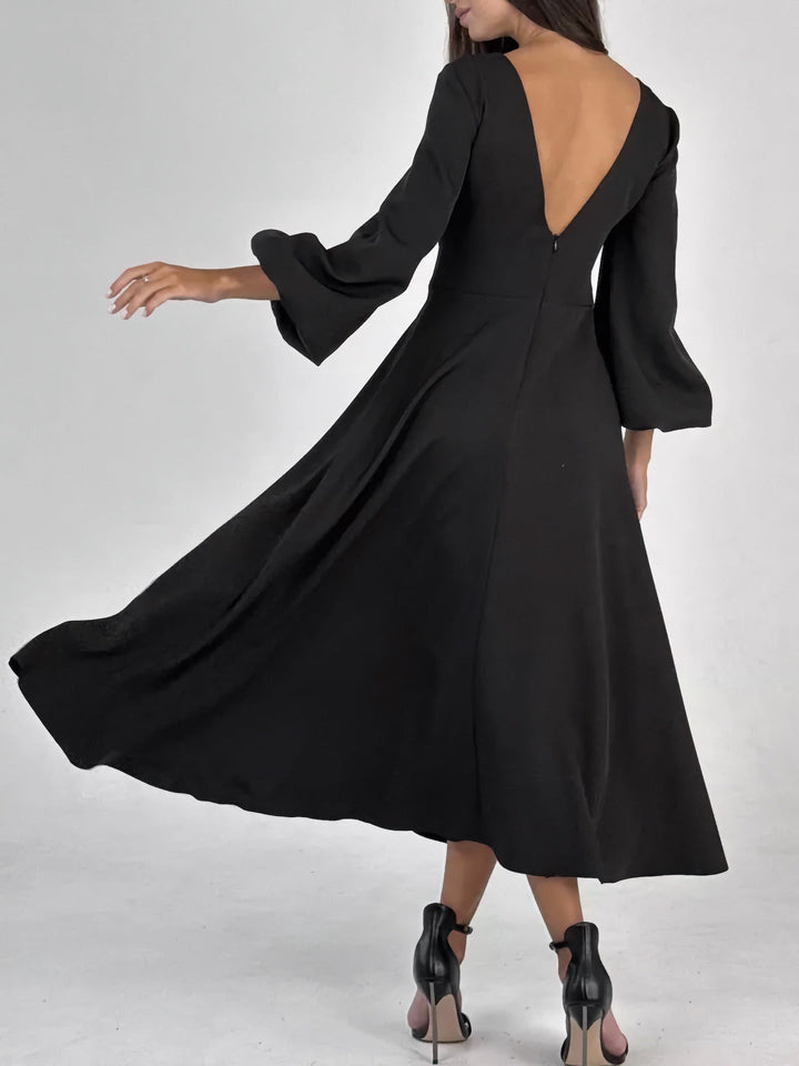 A-line midi satin dress - Hivera