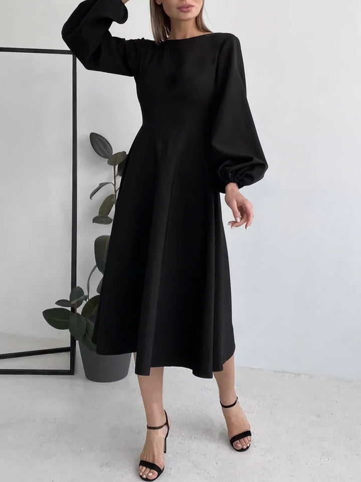 A-line midi satin dress - Hivera