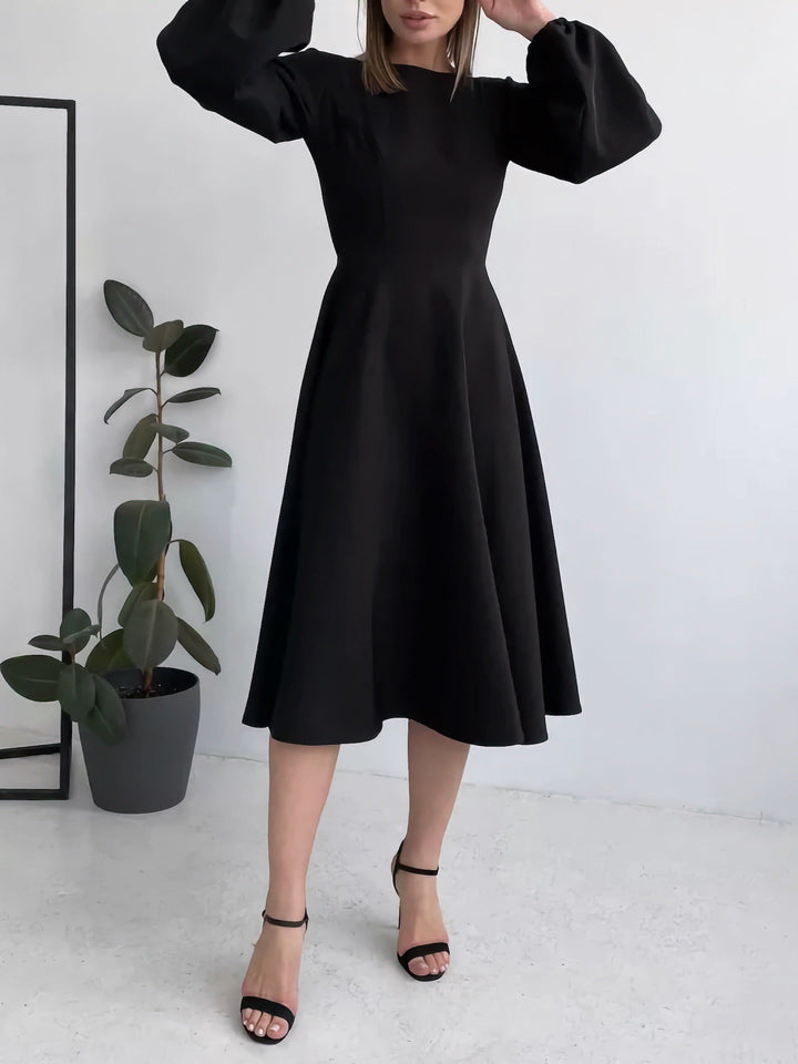 A-line midi satin dress - Hivera