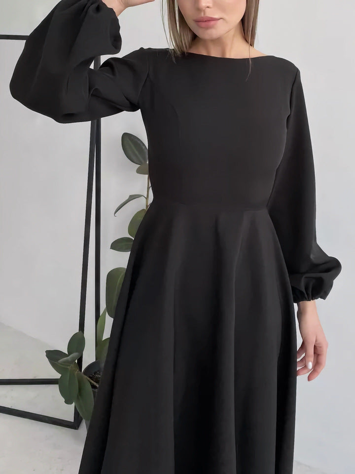 A-line midi satin dress - Hivera