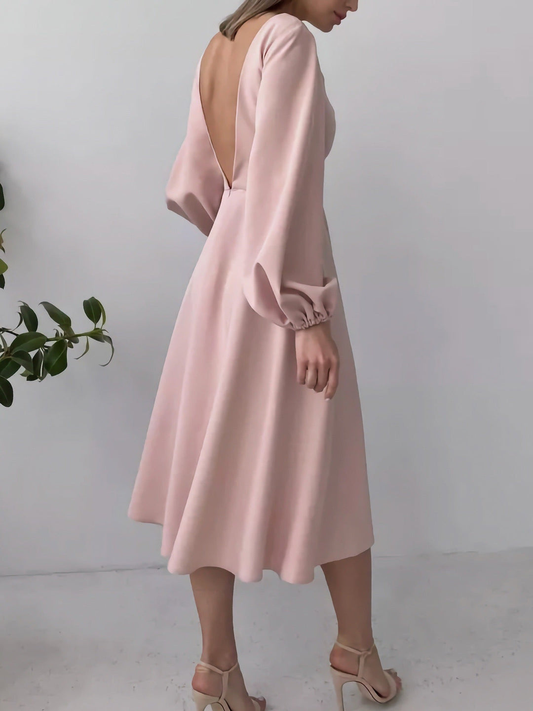 A-line midi satin dress - Hivera