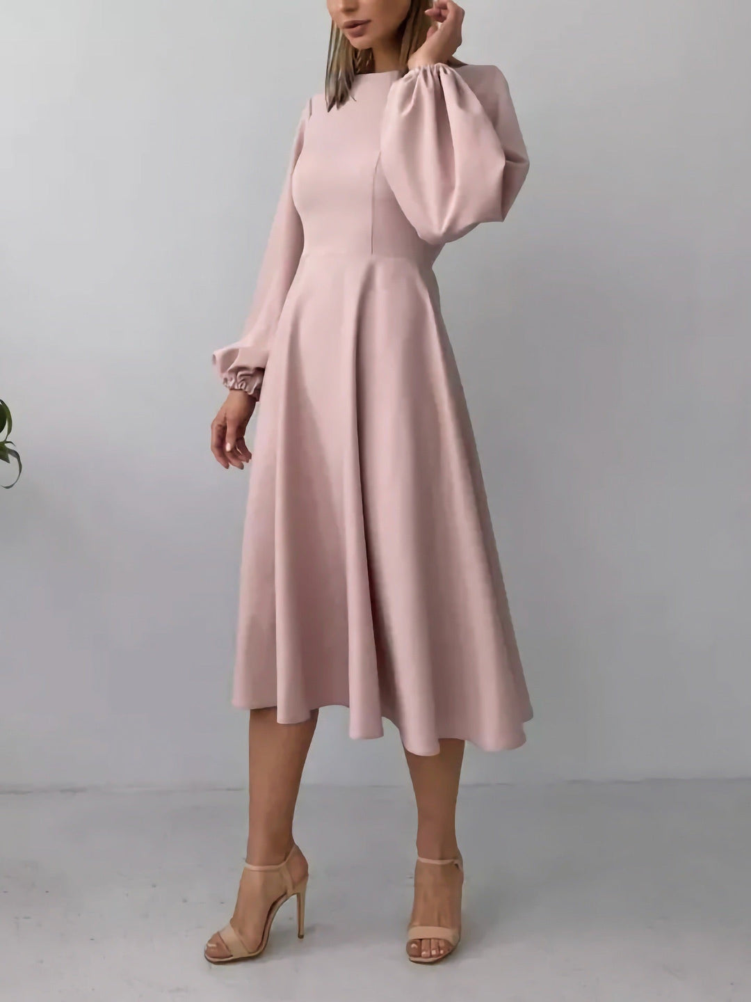 A-line midi satin dress - Hivera
