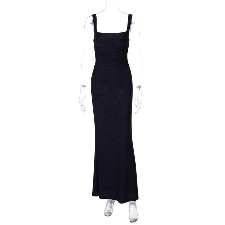 Lilianna sequin maxi dress with a back tie and waist-cinching design