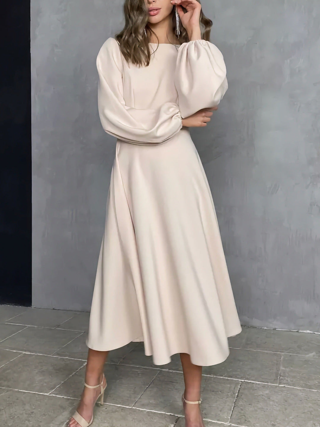 A-line midi satin dress - Hivera