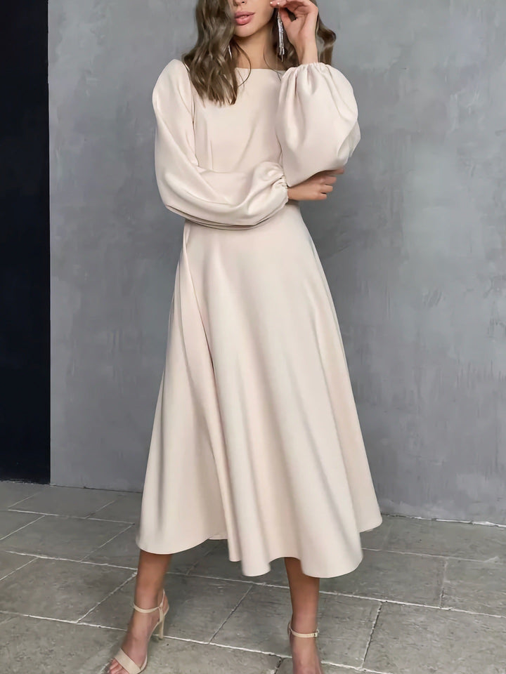 A-line midi satin dress - Hivera