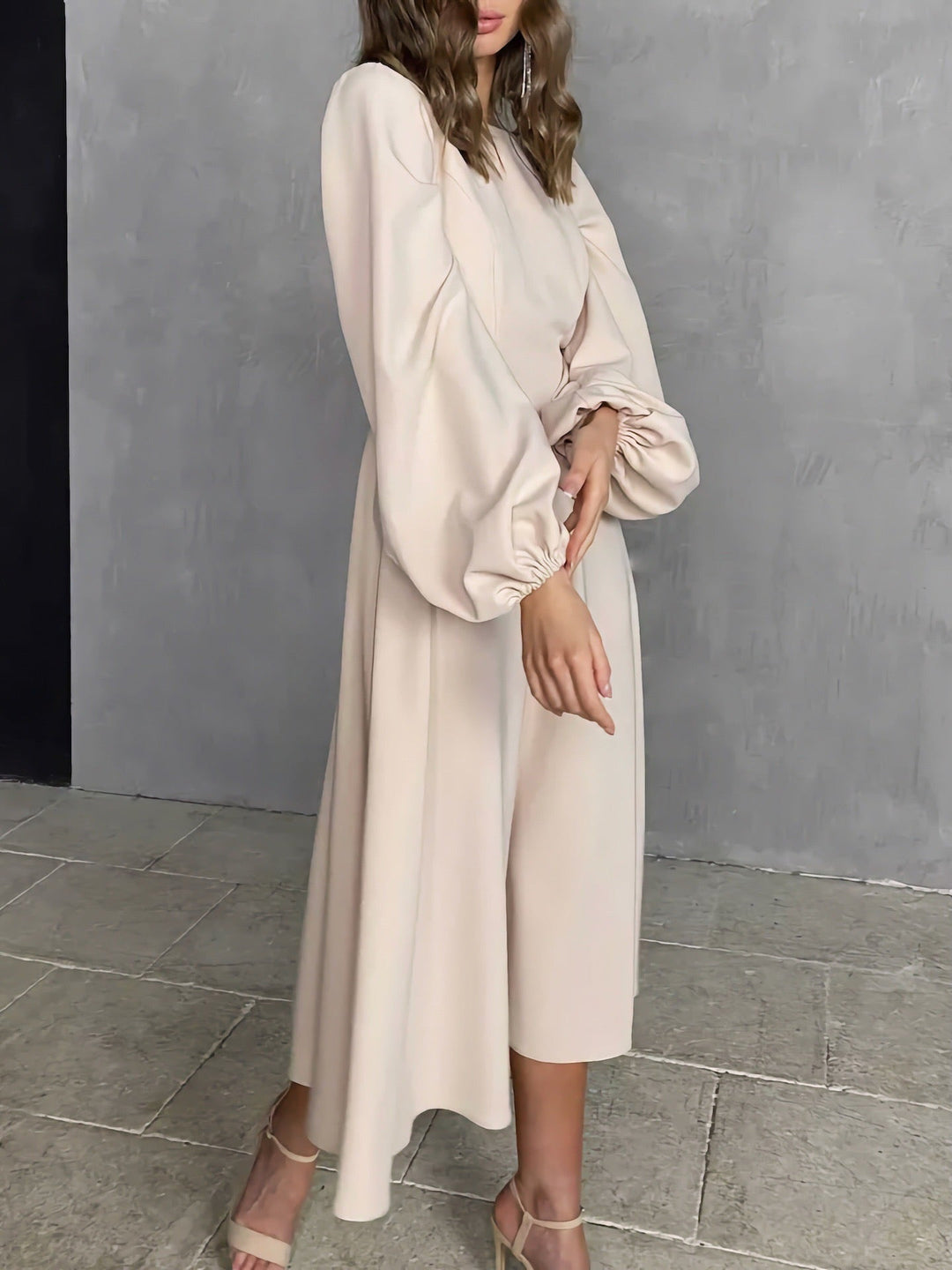 A-line midi satin dress - Hivera