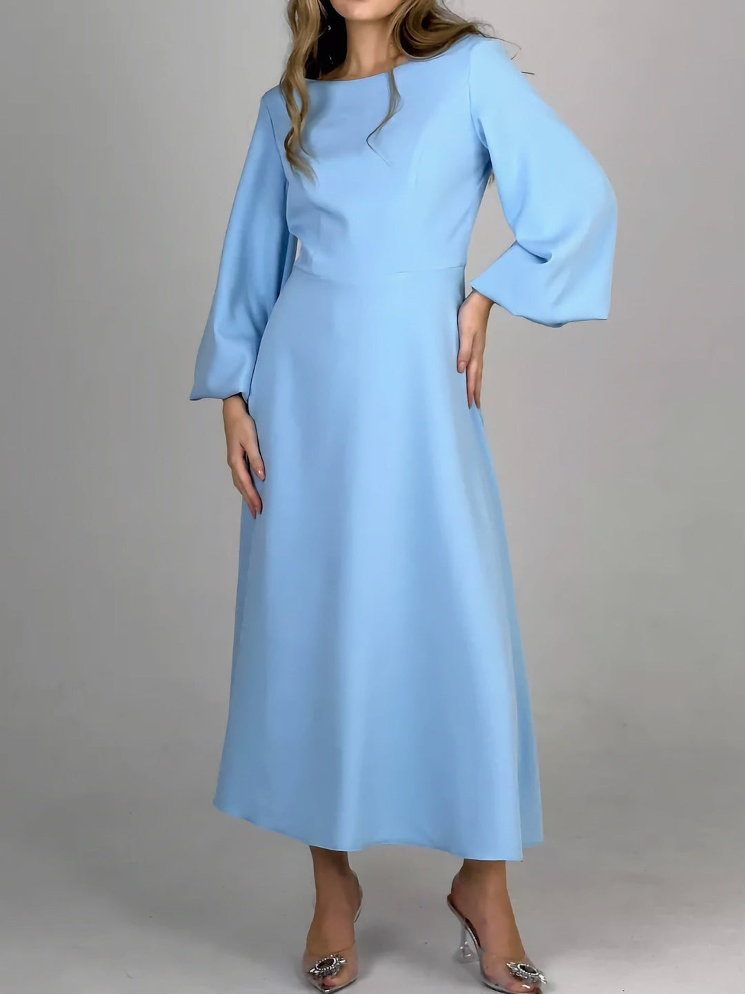 A-line midi satin dress - Hivera