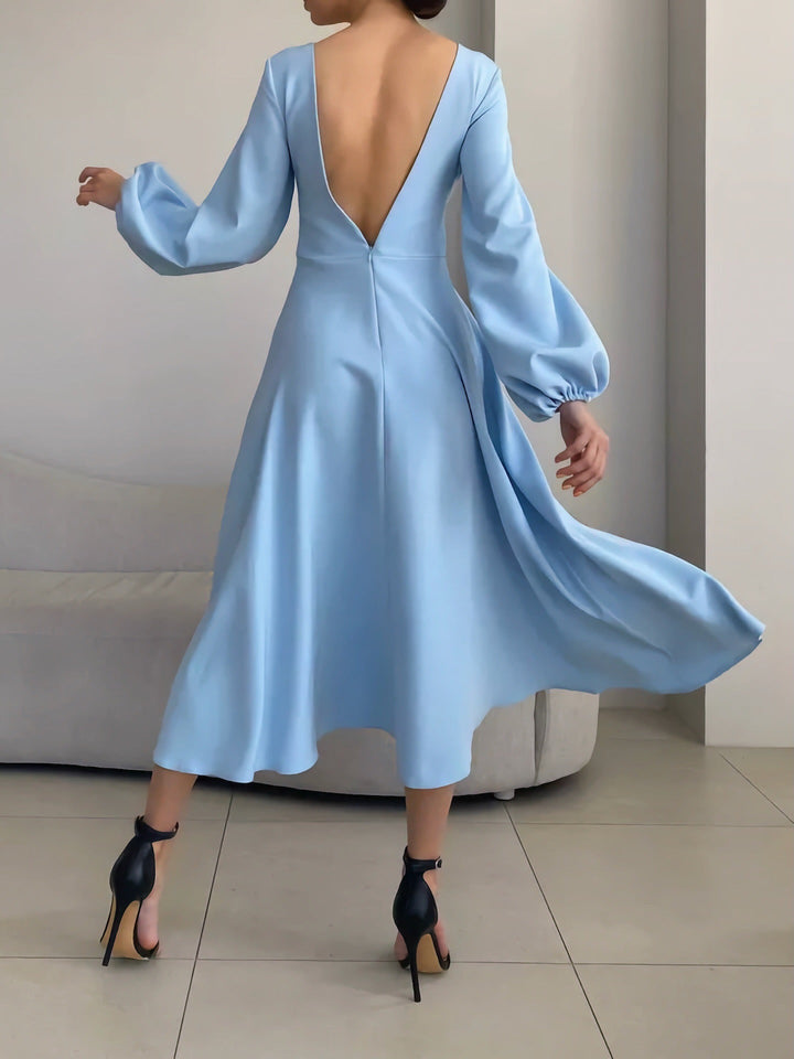 A-line midi satin dress - Hivera