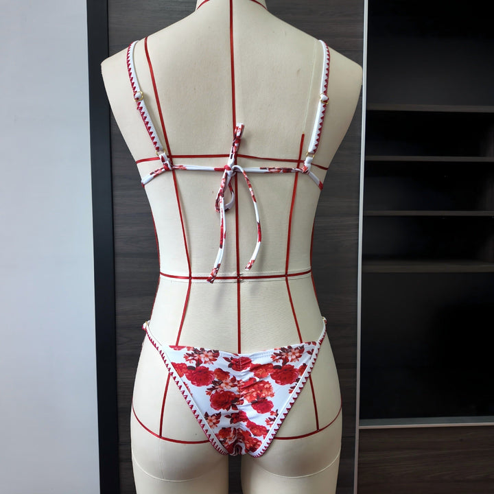Bikini swimsuit set with beach dress and bandana – DORIA
