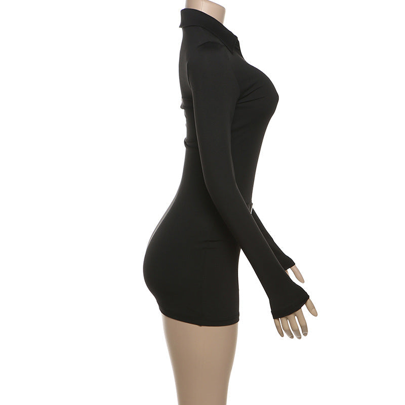 Fitted Mini Dress with Shaping and Flattering Fabric, Matching Belt Detail - Journey