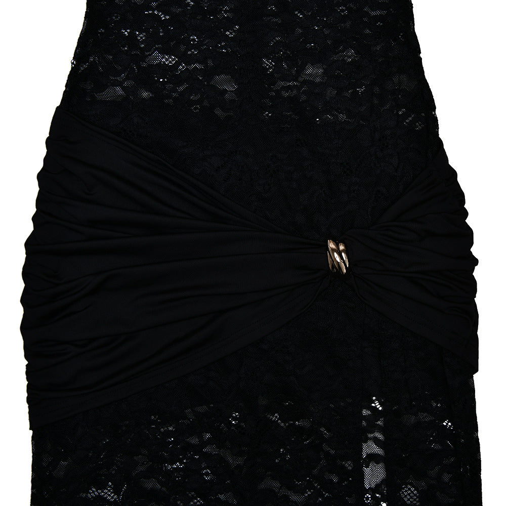 Lace Maxi Dress with Slit Design - Lola