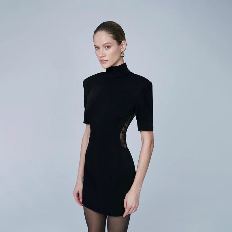 Pamela tailored mini dress with lace detailing