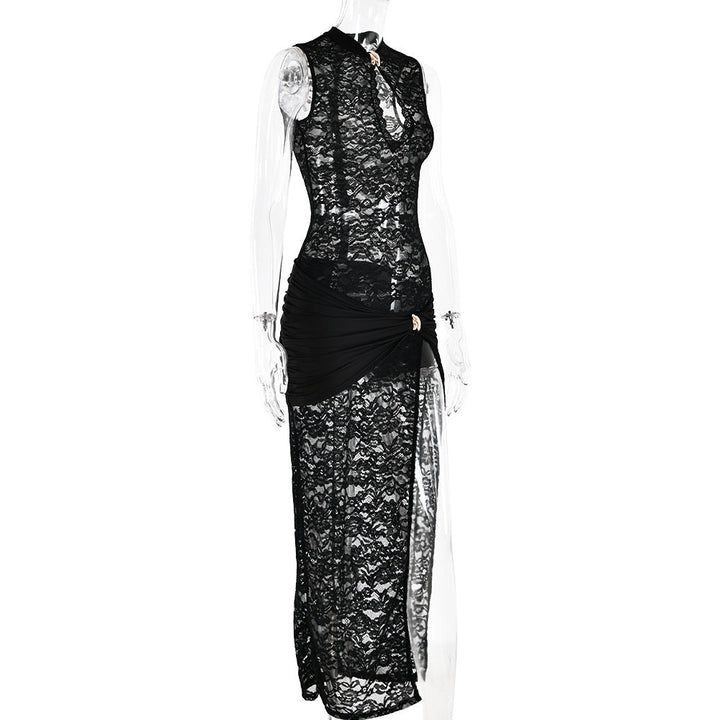 Lace Maxi Dress with Slit Design - Lola